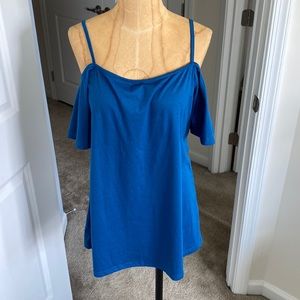 Blue off the should top with straps
